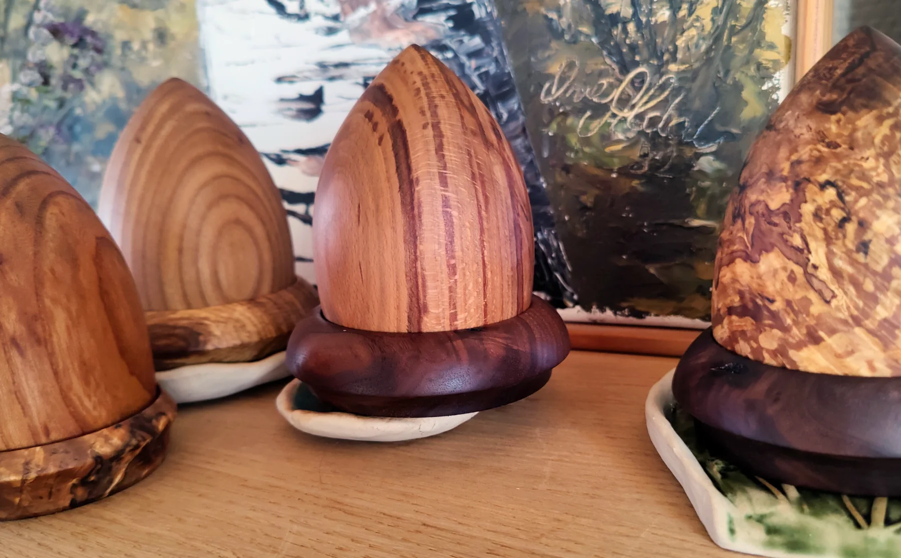 rafle cups on a shelf